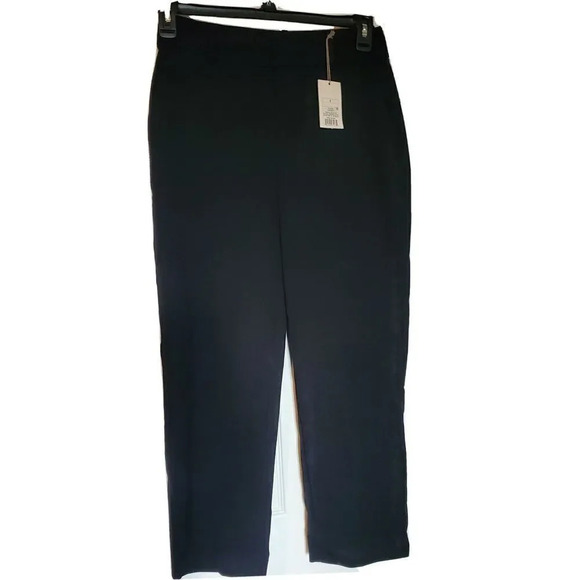 A New Day Pants Womens Straight Black Size 2 Stretch career Business New - Picture 1 of 4
